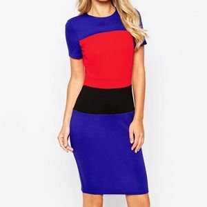 French Connection Lula Stretch Colorblock Dress Size 2